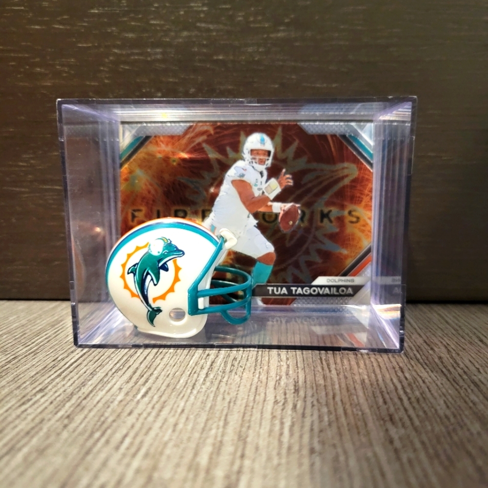 Tua Tagovailoa Miami Dolphins Mini Helmet Football Sports Box